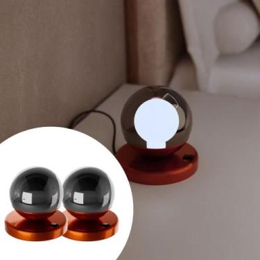 Imagem de Kit 2 Abajur de Mesa Moderno dama de Alumínio Bivolt com Globo vidro 1