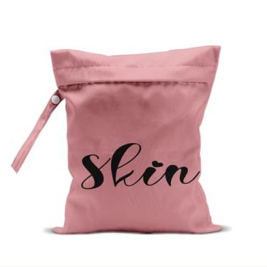 Imagem de Bolsa impermeável e seca para roupa de banho, bolsas de maquiagem, carrinho de bebê, bolsas de praia de viagem reutilizáveis (rosto de cabelo com pele), Skin 2164, 9.8 x 12 inch, Tendência