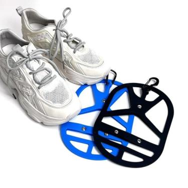 Imagem de Coldre de sapato para mochila com gancho, suporte de sapato para tênis, chuteiras, boliche, futebol, cesta, futebol americano, Azul, M, Clipes de sapato para mochila