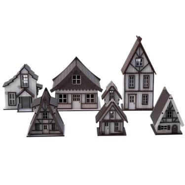 Imagem de Vila Natalina Decorativa 6 Peças – Casinhas de MDF Preta para Decoração de Natal