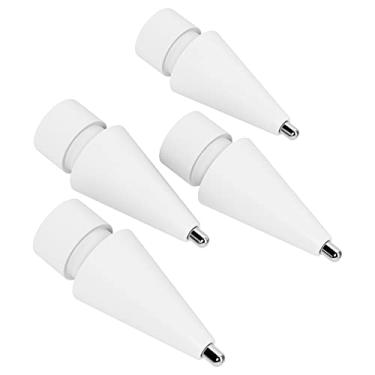 Imagem de Pacote com 4 pontas de substituição compatíveis com Apple Pencil 2ª geração/1ª geração/USB-C/Apple Pencil Pro, pontas de lápis sem desgaste, pontas de lápis de metal para controle preciso - pontas de