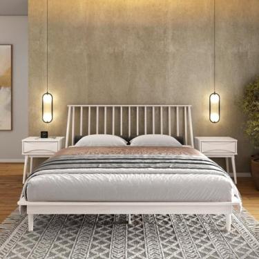 Imagem de Cama Queen em Madeira Maciça Nordik - Maison Arven