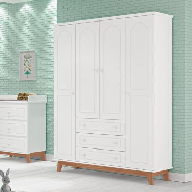 Imagem de Guarda Roupas Infantil Tuboarte Henry 4 portas e 3 gavetas 100% em MDF