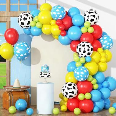 Imagem de Kit de arco de balão de festa HILAVO vermelho azul verde amarelo com e