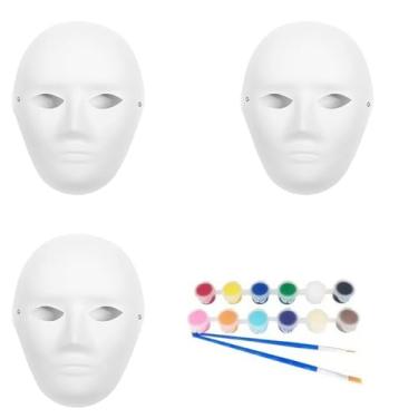 Imagem de WOBOX 3 Pcs DIY Cat Fox Mask Paintable Blank Role Playing Halloween White Hand Painted Masks (Facial Mask)