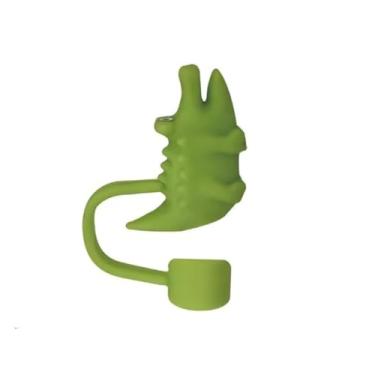 Imagem de Capa de palha de crocodilo para copo Stanley de 40 e 850 g, tampa de cobertura de palha de silicone de 10 mm para acessórios de copo Stanley, bonito topo de palha para copos, tampa de palha para