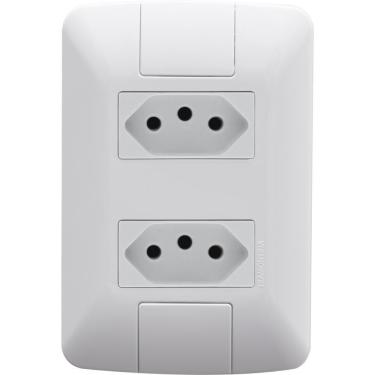Imagem de Kit 12 Conjunto 4x2 2 Tomadas 2p+t Tramontina 10a 250v Branco