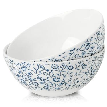 Imagem de Tcetealc Tigelas de salada grandes, tigelas de cereal, tigelas de ramen de micro-ondas, tigela de servir ampla para sopa, jantar, sobremesa, macarrão, frutas, tigelas para lava-louças e micro-ondas