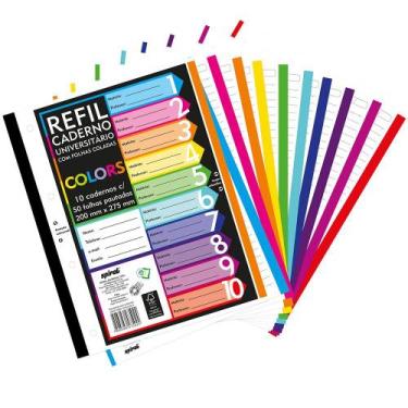 Imagem de Refil Caderno Universitario Folhas Coladas Colors - Spiral