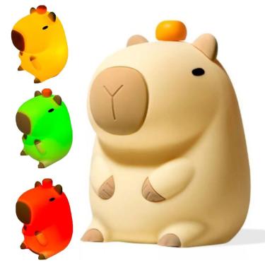 Imagem de Luminaria Abajur De Mesa Capivara Fofa Touch Usb Muda De Cor Recarregavel Iluminaçao Decoraçao Casa Quarto Enfeite