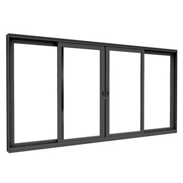 Imagem de Janela de Alumino de Correr Central 4 Folhas 100x200cm Lucasa Eccellente Preto