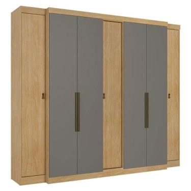 Imagem de Guarda Roupa Casal Supremo 7 Portas Nogal Gris Acetinado - Thb