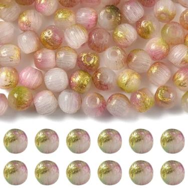 Imagem de MakemadeDIY 141 contas olho de gato 5,5 mm contas redondas brancas navajo para fazer pulseiras, contas soltas de vidro semipreciosas para fabricação de joias