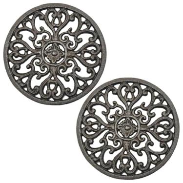 Imagem de Trivetes redondos de ferro fundido de 6,7 peças de 2 peças, tripé antiderrapante resistente para panelas e frigideiras, ideal para proteção de cozinha e mesa de jantar