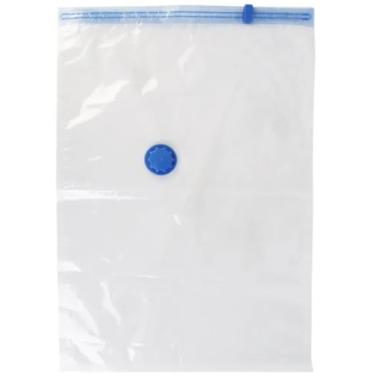 Imagem de Saco a Vácuo para Armazenamento, PVC Transparente, 50x70cm, Vedação com Zíper Hermético e Válvula, Redução de Volume 80%, para Roupas, Cobertores e Edredons