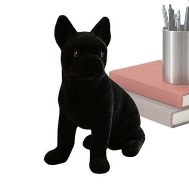Imagem de Bohany Estatueta De Bulldog | Decoração para Casa Realista Aveludada,Estatuetas De Cão Para Escritório Escultura Animal - Para Interior Exterior Escritório Prateleira Jardim Pátio Natal