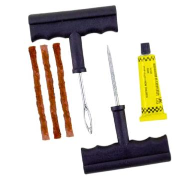 Imagem de Kit Ferramentas de Reparo para Pneu 6 Peças Prático Remendo Cola Macarrão para Carro Moto sem Câmara