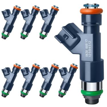 Imagem de SeyPon Conjunto de 8 injetores de combustível 12594512 FLEX atualizados adequados para Chevrolet 2007-2009: Tahoe/Avalanche/Express 1500/Silverado 1500/Suburban 1500, para GMC: Yukon/Yukon XL1500
