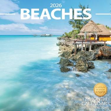 Imagem de Calendário de parede 2025-2026 - Calendário de parede mensal suspenso para praias com grandes blocos para organização e planejamento, agenda acadêmica, casa, escritório e família, papel grosso e