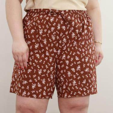 Imagem de Short Plus Size Estampado Com Bolso Leve Tecido Duna - 40 Graus Moda F