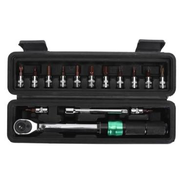 Imagem de FTVOGUE Conjunto de Chave de Torção de 15 Peças, Chave de Torque Ajustável de Aço Inoxidável 1/4 Drive 5 a 25nm Com Catraca Reversível de 72 Dentes para Automóvel
