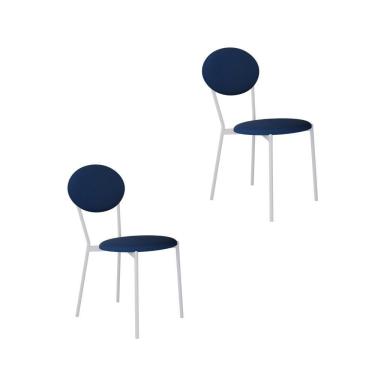 Imagem de Cadeira Vintage Elipse Fixa C-4 Pes 430 X 535 X 860 Mm C-2 Un. Pés Brancos. Cy.azul Jeans Azul Jeans City