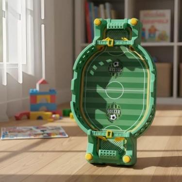 Imagem de Mini Jogo de Futebol de Mesa, 2 Jogadores, Verde, Plástico ABS, 24x12x3cm, com Bola, 3+ Anos