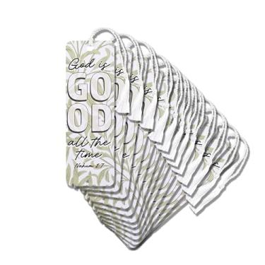 Imagem de Dicksons Marcador de livro com borla cristã inspiradora para livros, estudo da Bíblia, diários 5 x 15 cm, cartolina God is Good, pacote com 12