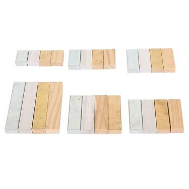 Imagem de Conjunto científico de cubos de densidade MUNEFE, conjunto de blocos de madeira de ferro e alumínio de cobre, conjunto de blocos de densidade de 24 unidades para escola de