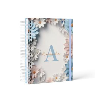 Imagem de Agenda Permanente Floral Azul - Tamanho A5 - no-brand, Personalizar co