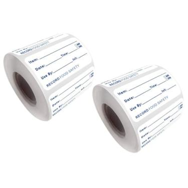 Imagem de 2 rolos 1000 peças de adesivos de armazenamento de alimentos etiquetas removíveis de congelador etiquetas de alimentos etiquetas de data de alimentos etiquetas de armazenamento de alimentos geladeira