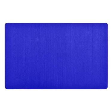 Imagem de GAIGEO Tapete de poliéster azul médio para ambientes externos, tapetes antiderrapantes para entrada interna, externa, capacho para entrada interna, 81 x 50 cm