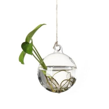 Imagem de Vaso de Vidro Borossilicato Transparente Cristalino Recipiente Hidropônico Anjo Decoração para Casa Prático Excelente Estabilidade Térmica Ácido Alcalino Corrosão Suspenso Quarto Sala Estar Escritório