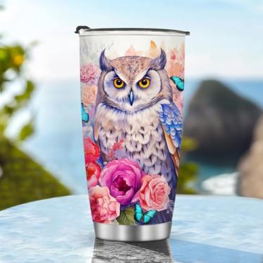 Imagem de Copos isolados Caneca Caneca Reirement Presentes de Natal para Homens Pai Avô Viagem Essenciais Acessórios Essenciais Deve Ter Alça Gelada Fria 590 g Estilo Coruja