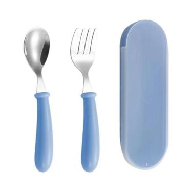 Imagem de Conjunto De Talheres De Aço Inoxidável Para Bebês Com Desenhos Animado