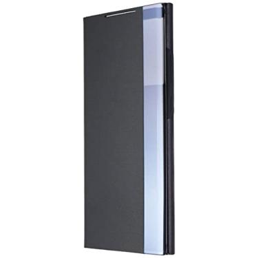 Imagem de SAMSUNG Capa de ultra poliuretano para Galaxy Note 20, capa flip S-View - leve, preta (versão dos EUA) (EF-ZN985CBEGUS)
