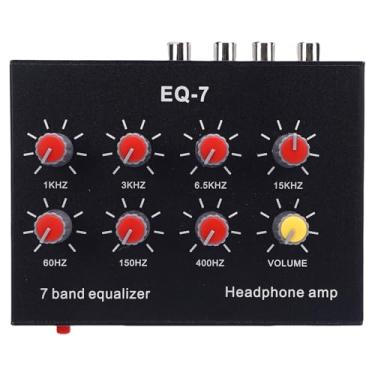 Imagem de RiToEasysports Equalizador de áudio, Equalizador EQ de 7 Bandas Som Digital de 2 Canais 12dB Ajuste Alto Baixo Com Plugue de 3,5 Mm para Streaming de Gravação Em Estúdio Doméstico