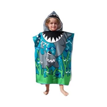 Imagem de Roupão De Banho Infantil Com Estampa De Animais, Toalha De Praia 60x60