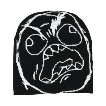 Imagem de Gorro De Inverno Unissex De Tricô Com Estampa Divertida De Rosto De De