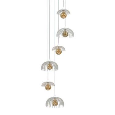 Imagem de Lustre MM Medusa Ac. Cristal para pé direito alto - Otago