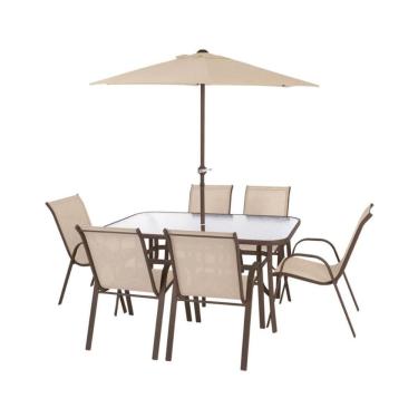 Imagem de Conjunto Jardim Texas Com Mesa Guarda-sol e Cadeiras Mor