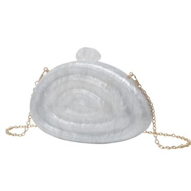 Imagem de KAPPDE Bolsas femininas de acrílico, bolsas de ombro de corrente para telefone, Branco, One Size