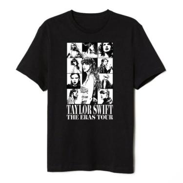 Imagem de Camiseta Taylor Swift Preto e Branca The Eras Tour - Fenix camisetas, 