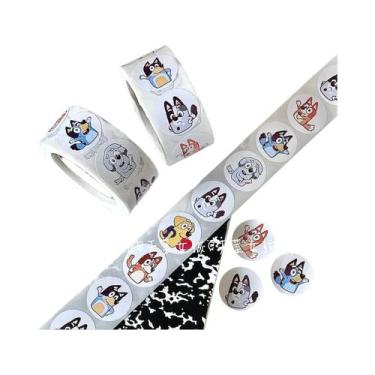 Imagem de Adesivos De Carimbo De Desenho Animado Da Família Bluey Bingo, 500 Fol