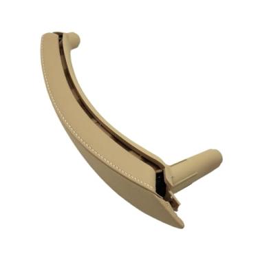 Imagem de Interior Do Carro Esquerda Direita Puxador Da Porta Do Passageiro Com Capa De Couro Guarnição Substituição Compatível com Bmw X5 X6 E70 E71 E72 2007-2013(Right Beige)