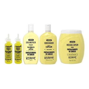 Imagem de Kit Shampoo Fortalecimento Capilar Gota Dourada Com 5 Itens