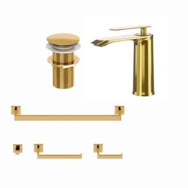 Imagem de Kit Torneira Moscou Baixa,Valvula Click E Acessórios 4 Peças - GoldenX