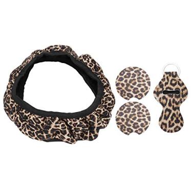 Imagem de 4 pçs universal volante capa suporte de copo porta-chaves conjunto acessórios do carro conjunto