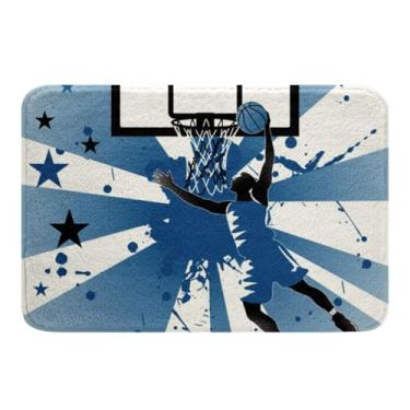 Imagem de Feelyou Tapetes de banho para jogadores de basquete para banheiro, meninos, meninas, 41 x 61 cm, presente para amantes de basquete, tapetes de banheiro ultra macios, para chuveiro, banheira, jogos,