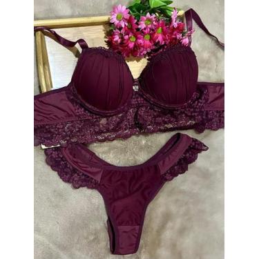 Imagem de Conjunto De Lingerie Com Aplicação De Tule E Renda. - ANA JULIA  MODA 